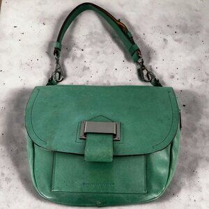 Reed Krakoff Green Leather Front Flat Shoulder Bag Handbag Career